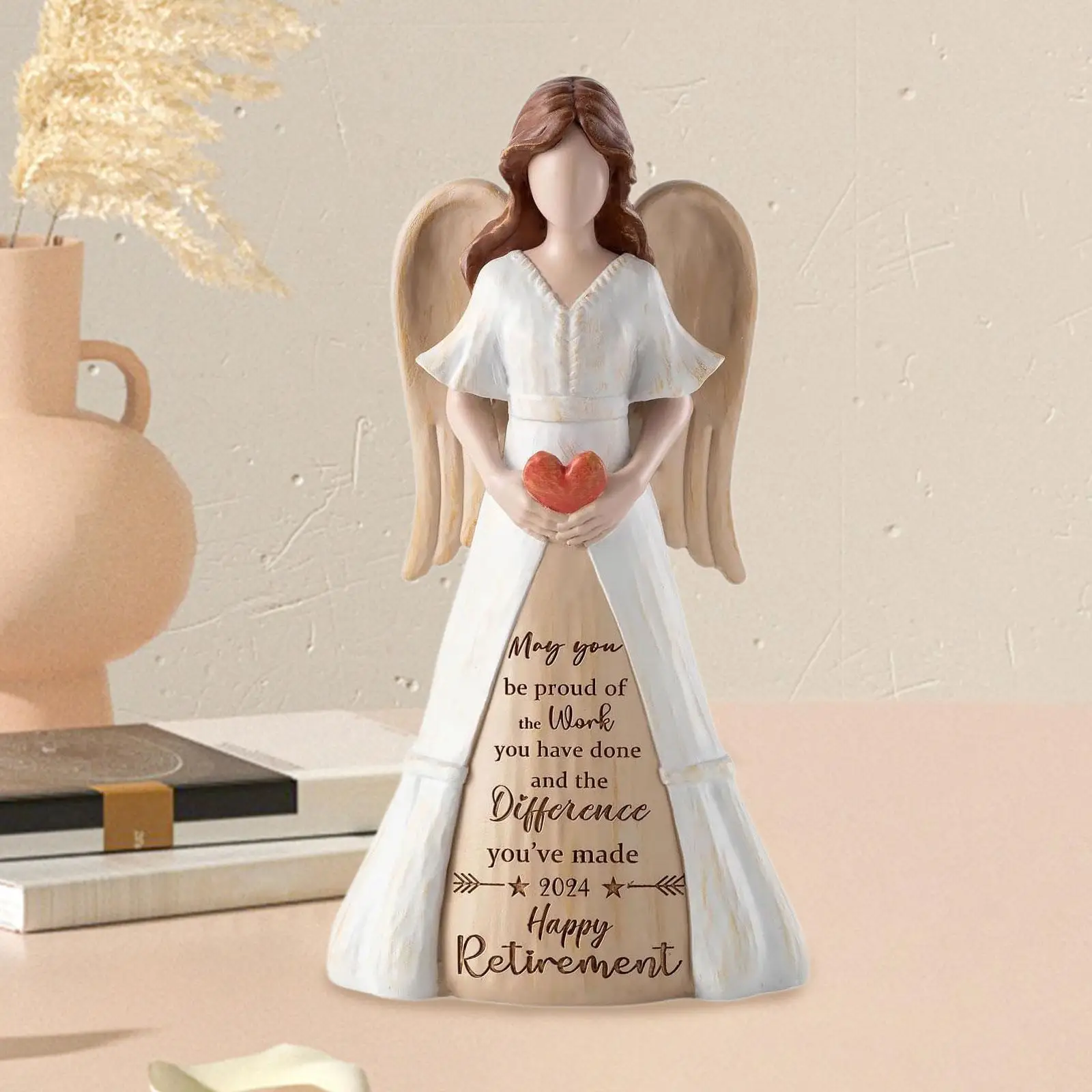 Angel Statue 2024 Retirement Gift Resin Souvenir for Teacher Women Friends