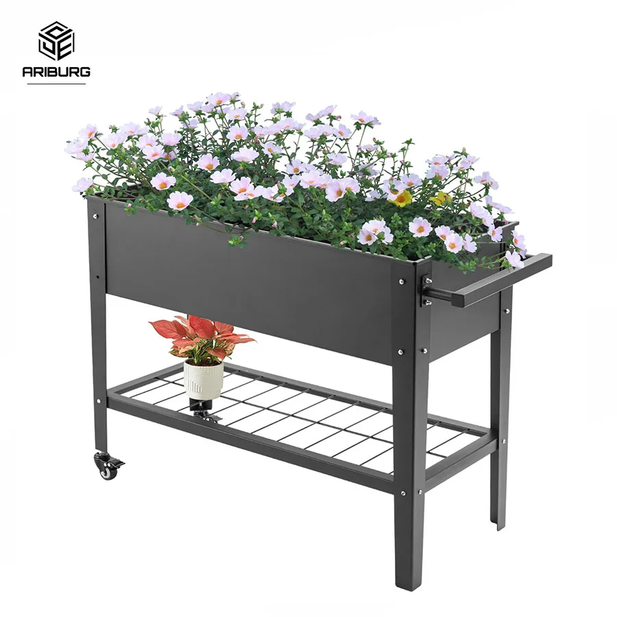 

Raised Garden Bed Raised Planter Box with Legs Outdoor Elevated Garden Bed On Wheels for Vegetables Flower Herb