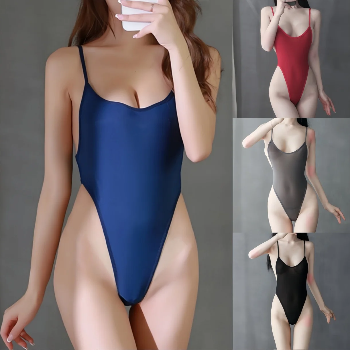 

NEWJOINFUN Womens Open Crotch Straps Backless Black One-pieces Bodysuits Sexy Tops Sheer Lingerie for Night Club Swim Daily Wear