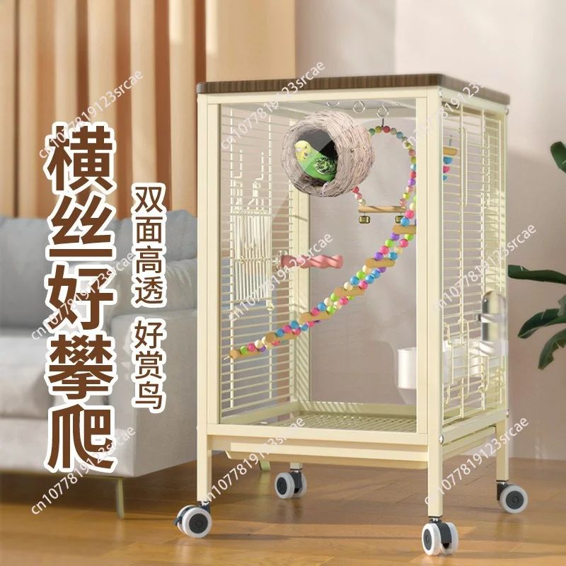 

Birdcage Villa Breeding Splash-proof Cage Drawer Tray Easy Clean Parrot Breeding Cage Fit For Budgie Lovebird Cockatiel Finch