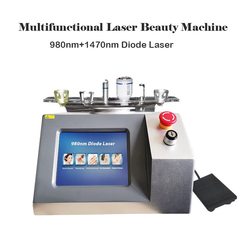 

6 in 1 980nm 1470nm Diode Laser Vessel Removal Machine to remove spider veins 980 Vessels to remove nail fungus