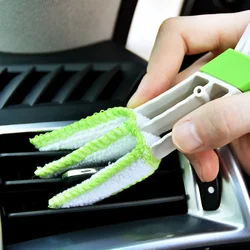 Brosse à double extrémité pour évent de climatiseur de voiture, livres de fente, tableau Prada, stores de détail, nettoyeur de poussière de clavier, outil de brosses, gadget