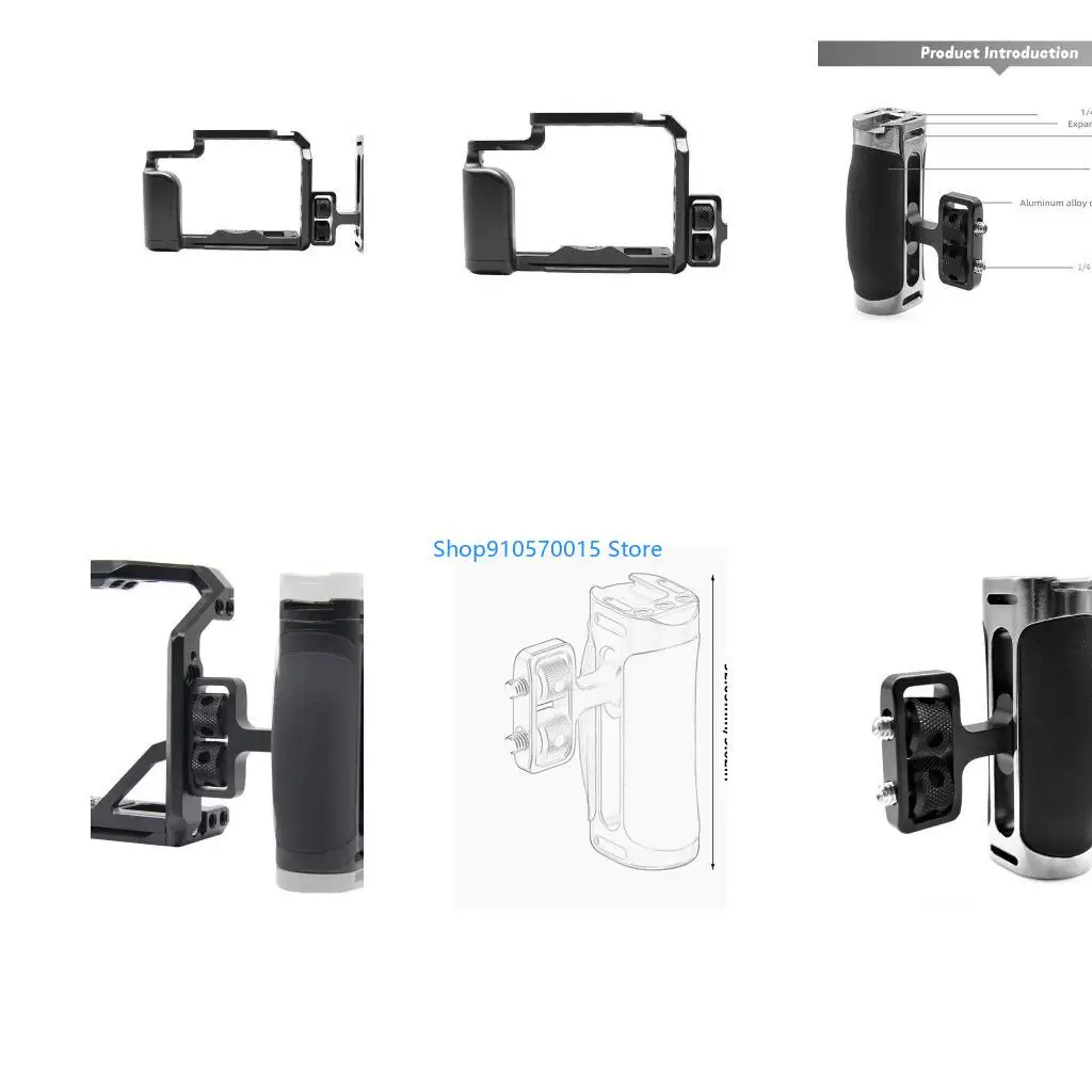 B95C Lightweight Camera Mini Side Handle Stabilizers With Cold Shoe Mount 1/4inch Screw Hole And Quick Release Feature