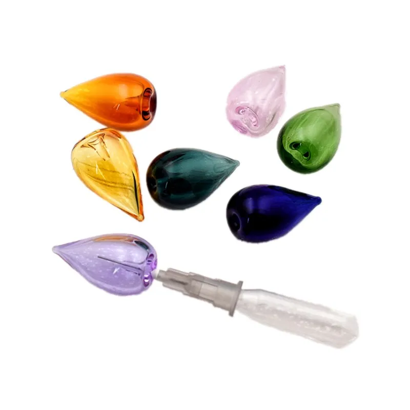 2pieces SNASAN Drop Colored Glass Bottle Necklace Pendant Earrings Charms Diffuser Perfume Refillable Jewelry Making Materials