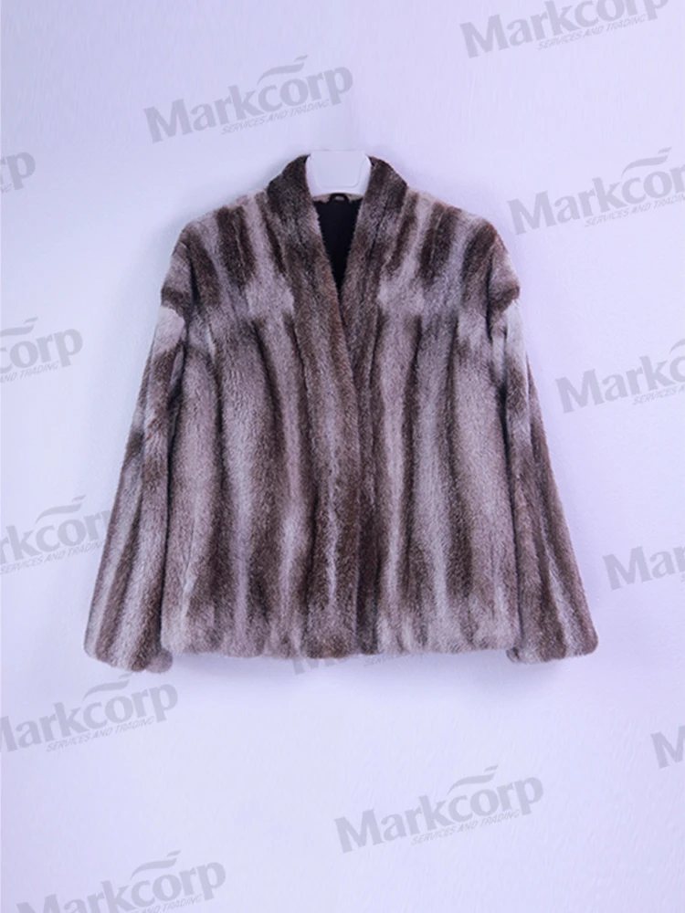 Markcorp Fashion Fur Coat Star Mink V-neck