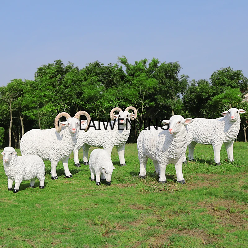 

MJY FRP simulation sheep sculpture outdoor garden courtyard goat ornament