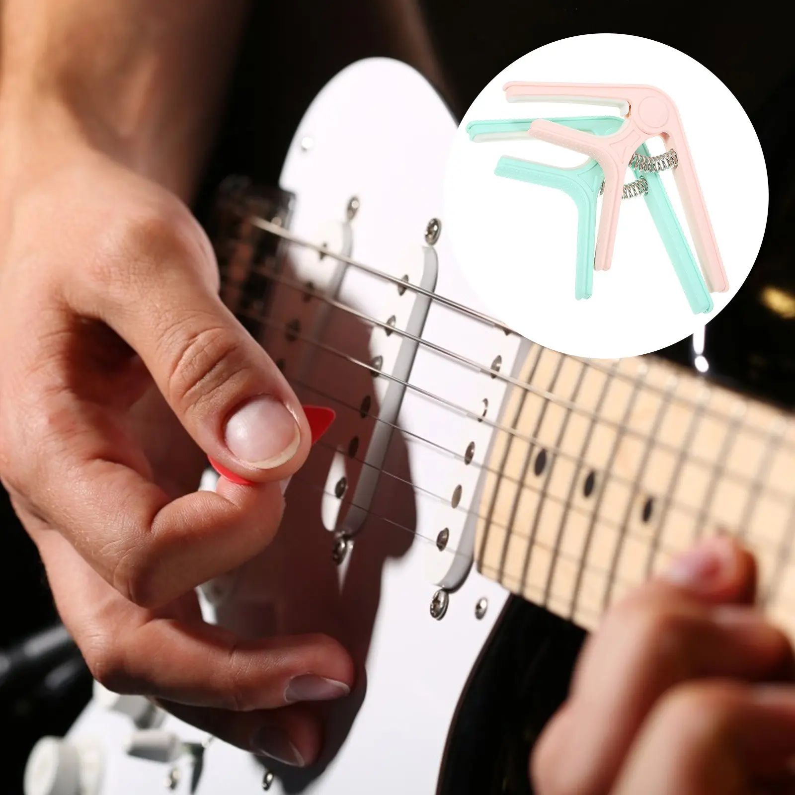 2Pcs Guitar Capo for Acoustic Electric Classical Guitar Ukulele Lightweight Portable Easy-Use Capo with Stylish Design Versatile