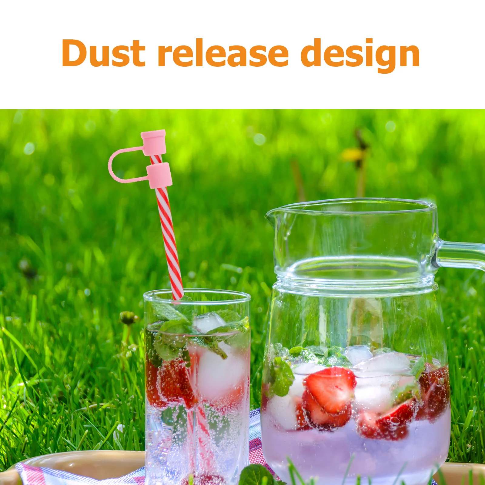 

20 Pcs Silicone Straw Tip Covers Reusable Drinking Caps Pink Alphabet Tumbler Straws Plug Splash Proof Clean Dust Insect