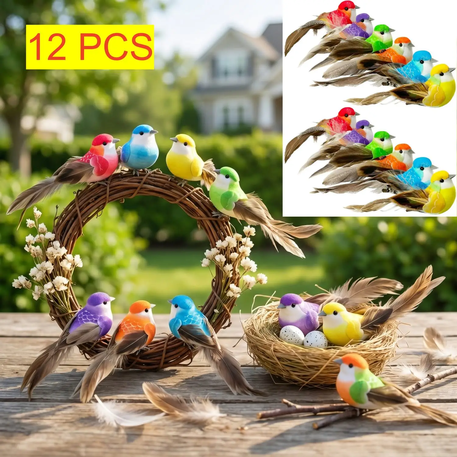 12PCS Fake Birds 4