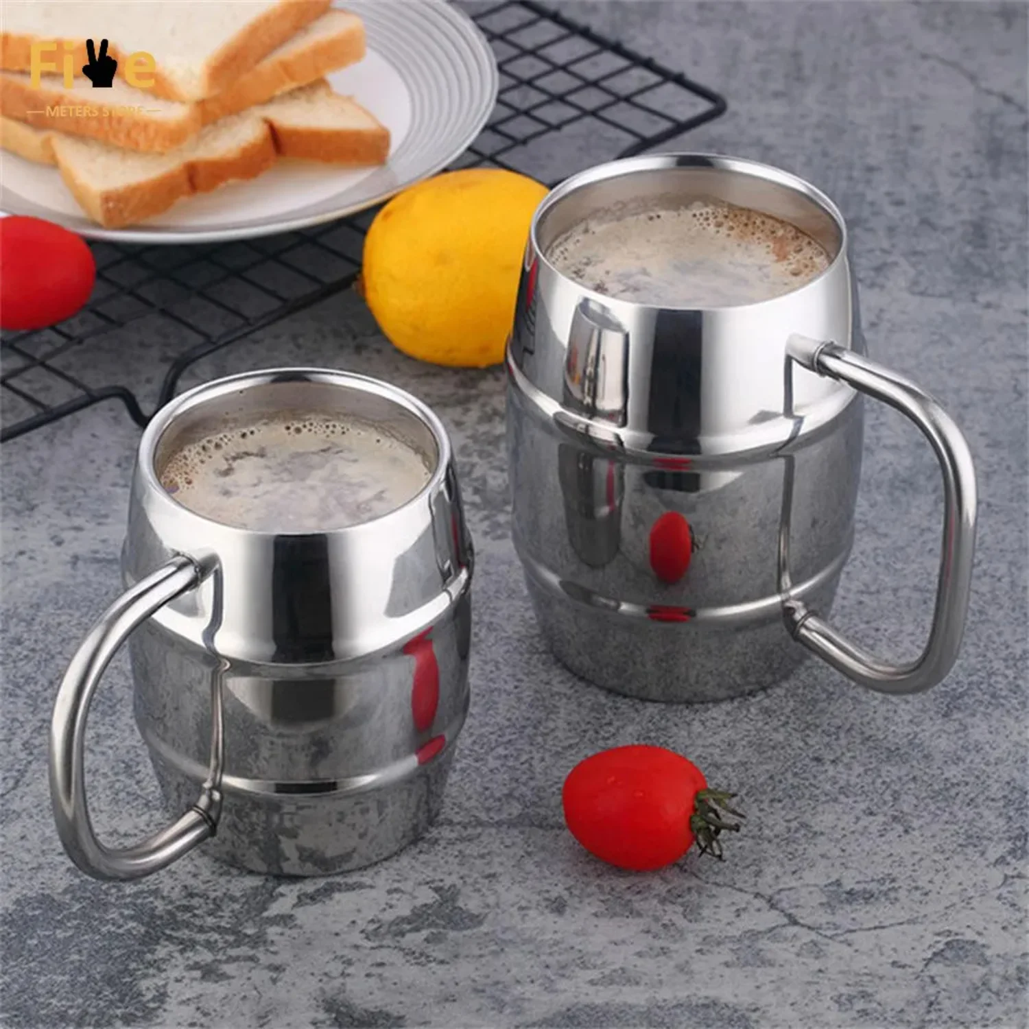 450ml 500ml Double Wall 304 Stainless Steel Coffee Mug Water Milk Tea Cup Beer Mug Outdoor Camping Insulated Cup With Handle