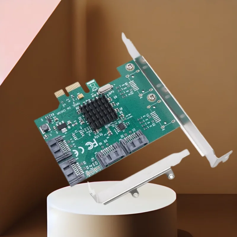 

4 порта SATA 3.0 к PCIe Карта расширения PCI Express PCI-E SATA-адаптер-конвертер 6 Гбит/с SATA 3 Контроллер для HDD SSD IPFS Mining