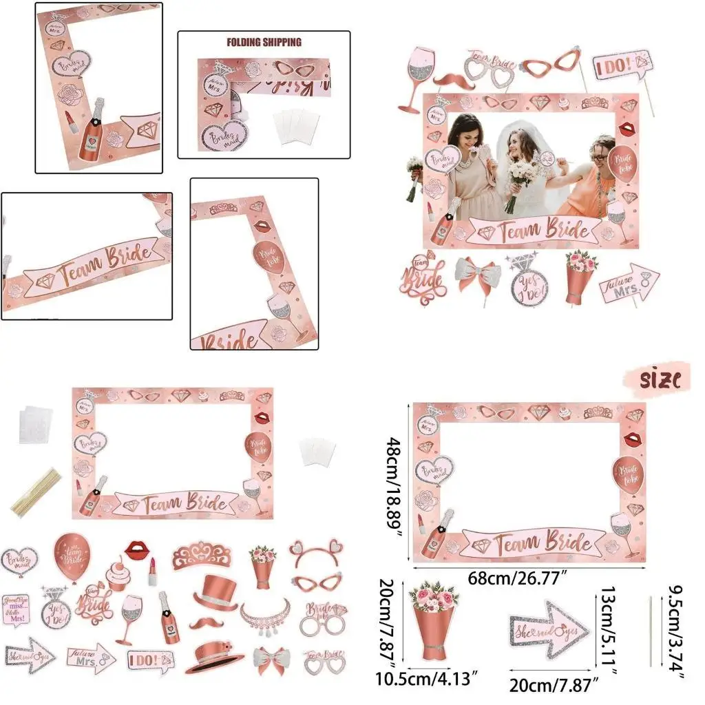 

G6KF Bridal Shower Photo Booth Props Hen-Party Supplies for Women Wedding Decoration