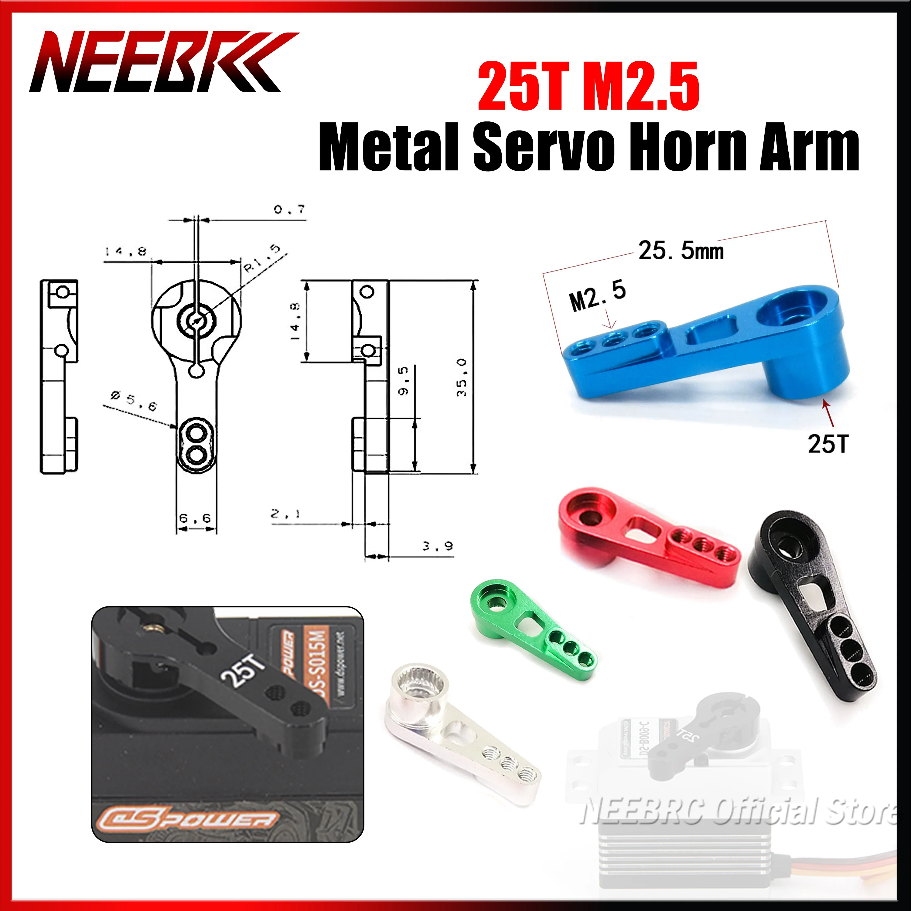 

25T M2.5 Metal Servo Horn Arm for RC Car Wltoys MN78 MN82 MN168 MN99S WPLD12 B36 C74 C74-1 C54 Upgraded Servo Toy Accessories
