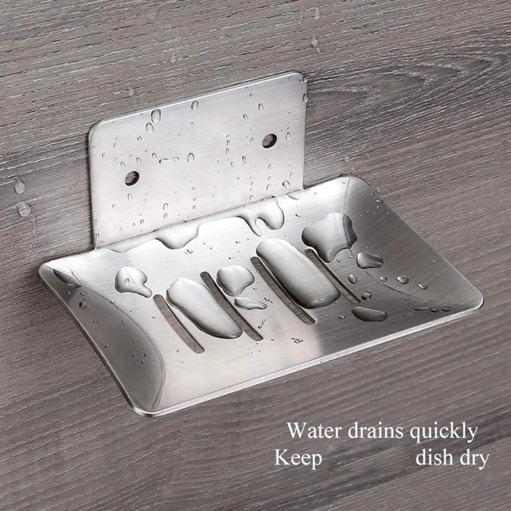 Liga de alumínio Soap Holder Free-Punching Holder Wall Dish Bathroom Mounted Soap Sponge Holder Organizador Acessórios do banheiro