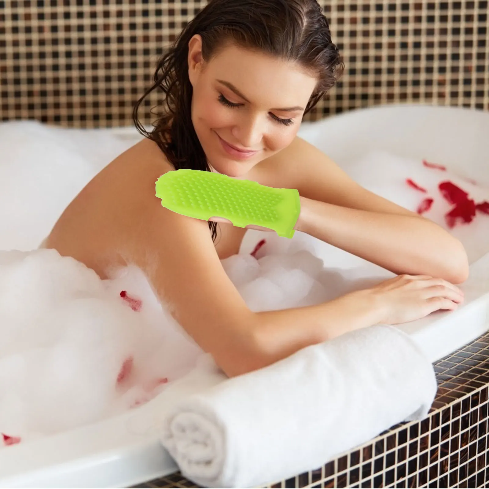 

Silicone Body Scrubber 2 in 1 Exfoliating Brush for Shower Ergonomic Design Easy Grip High Density Bristles Body Scrubber