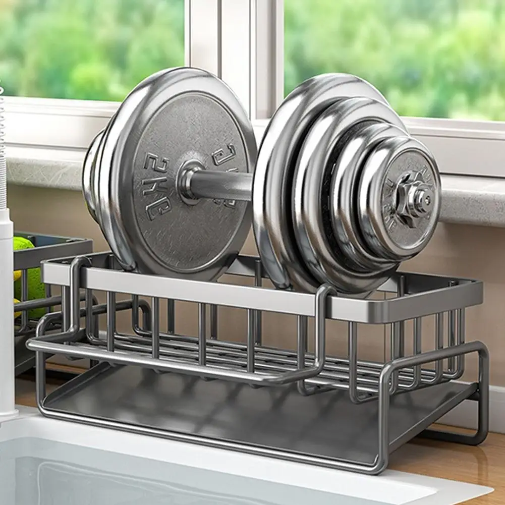 

Sponge Holder for Kitchen Sink, Plastic Auto Draining Kitchen Sink Organizer, Sink Caddy with Removable Brush Holder