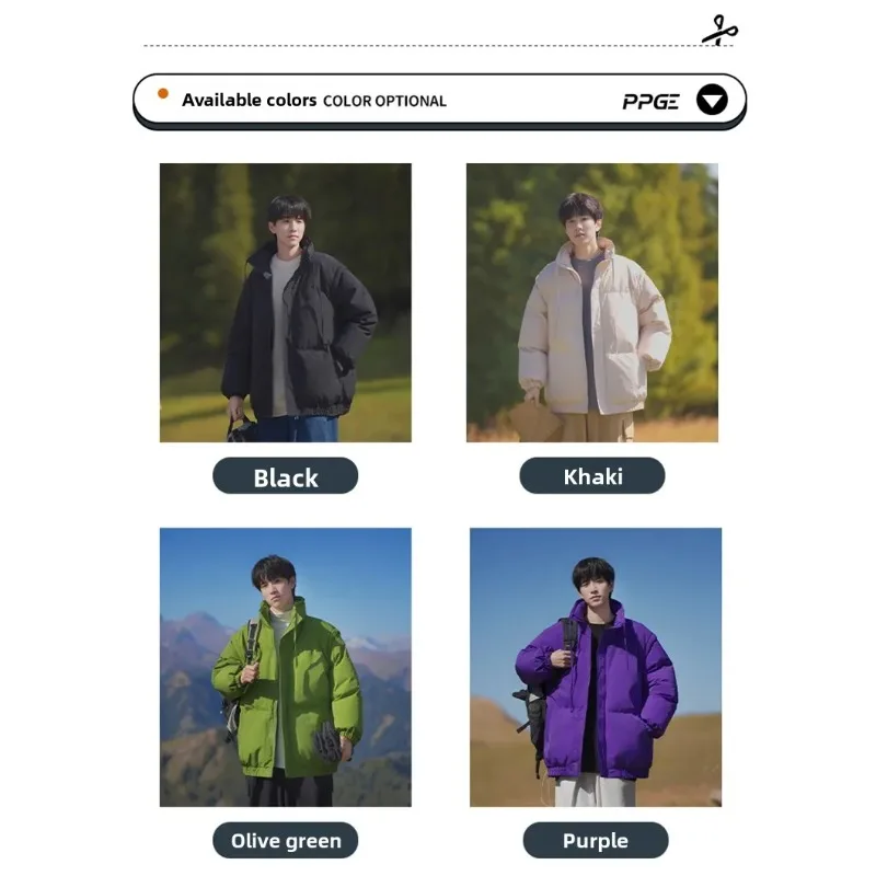 الرجال الشتاء في الهواء الطلق بسيط الرياضة الطبيعية الترفيه يندبروف تنفس الملابس القطنية في الهواء الطلق موضة الاتجاه سترة سميكة الدافئة