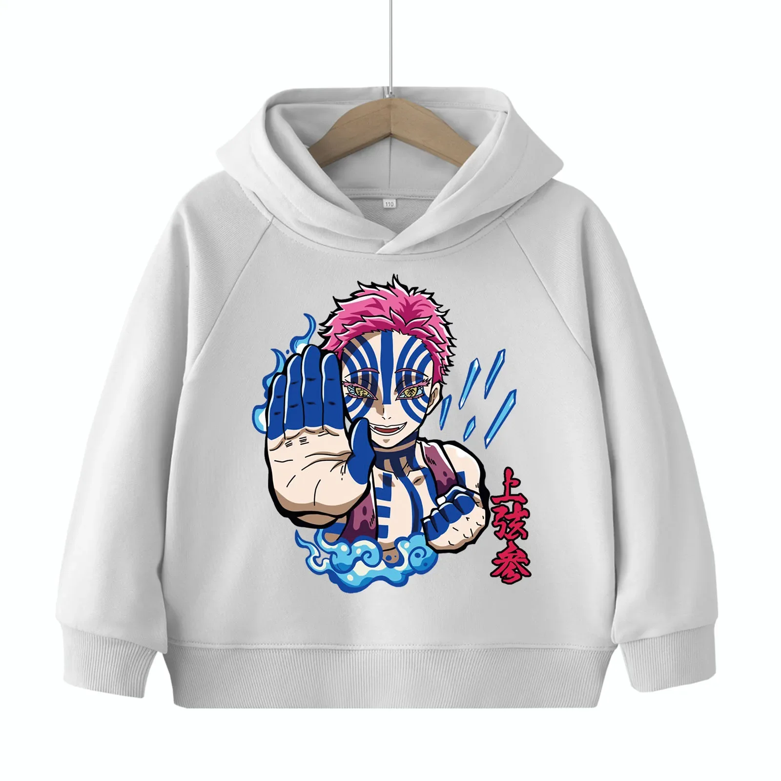 شيطان القاتل كيميتسو نو يابا أكازا أنيمي طباعة هوديي للأطفال ، هاراجوكو الأمريكية الهيب هوب هوديي غير رسمي #3