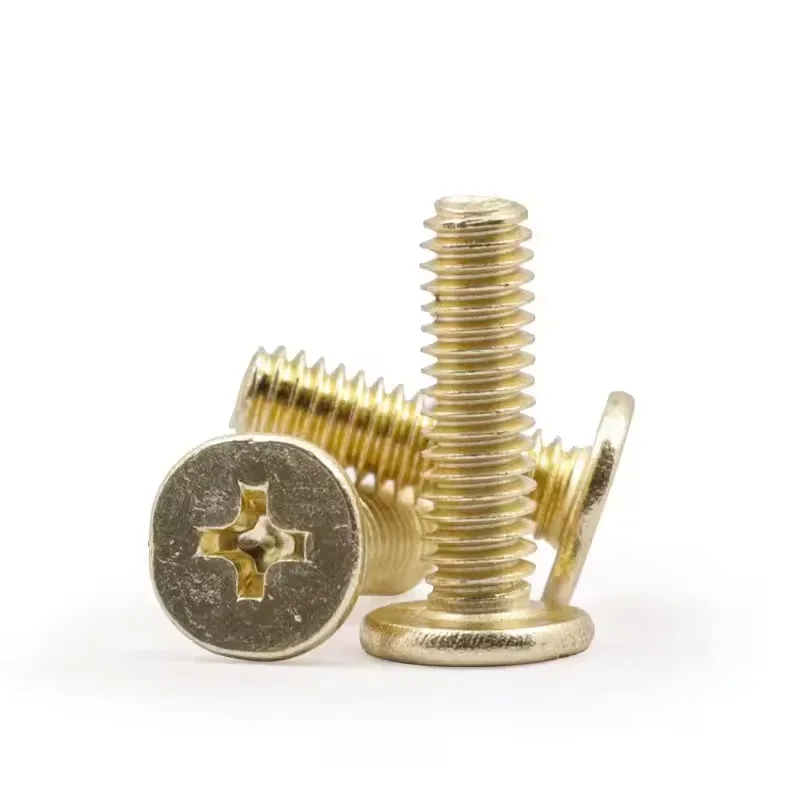 Vergoldete Kohlenstoffstahl M2 M2.5 M3 M4 Kreuzschlitz Ultra-Dünne Super-Flachkopfschraube – Detail 6