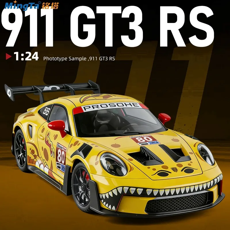 modelo-de-carro-de-corrida-porsche-em-liga-fundida-1-24-com-pintura-de-dinossauro-e-pecas-abriveis-para-colecionadores-e-decoracao-de-mesa
