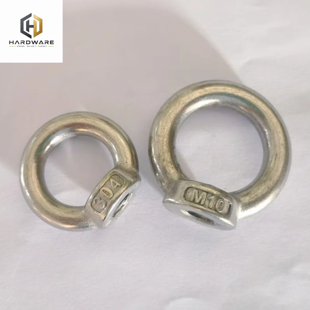3PCS 304 Stainless Steel Lifting Eye Nuts/ Screw Ring Eyebolt Ring Hooking Nut Screws M3 M4 M5 M6 M8 M10 M12