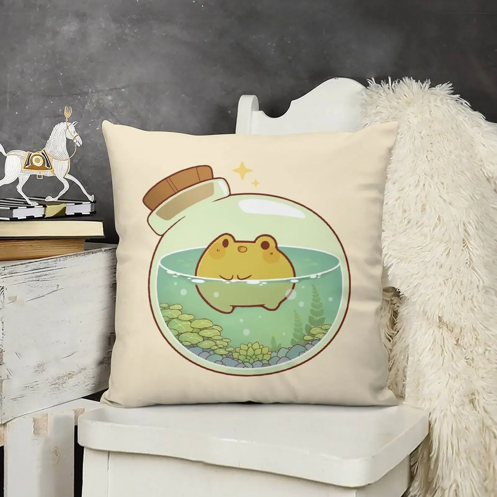 

Round frog potion Throw Pillow Sofa Cushion Cover ornamental pillows Decorative Cushion pillow