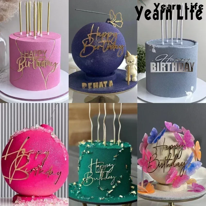 20 Styles Happy Birthday Side Cake Toppers Original Gold Birthday Cake Topper for Baby Birthday Party Cake Decorations 2024