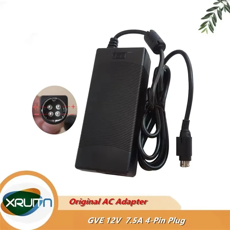 

Оригинальный адаптер переменного тока для GVE GM90-120750-F, 12 В, 7,5 А, 4-контактный разъем, 90 Вт, зарядное устройство
