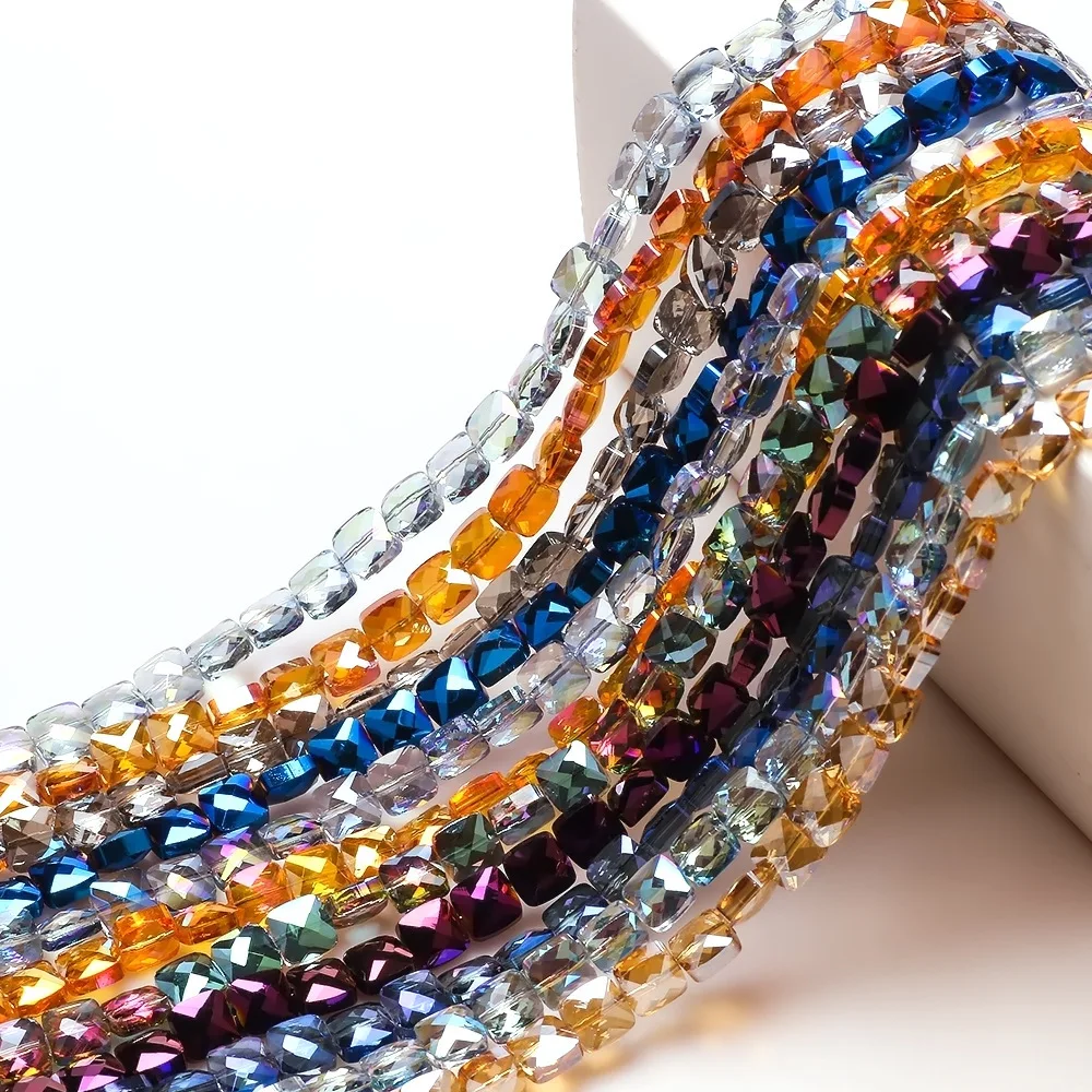 6.8mm Square shape Austrian glass beads Square Glass Loose Spacer Bead for Jewelry Bracelet Necklace Making DIY