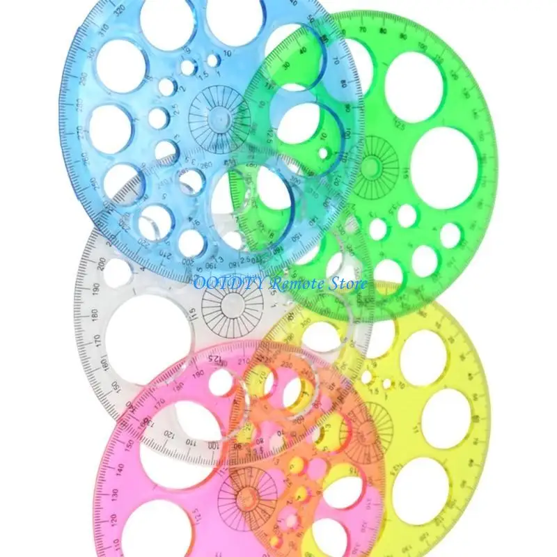 5 Pcs Circle Protractor 360 Degree Circle Template Math Protractor for Student
