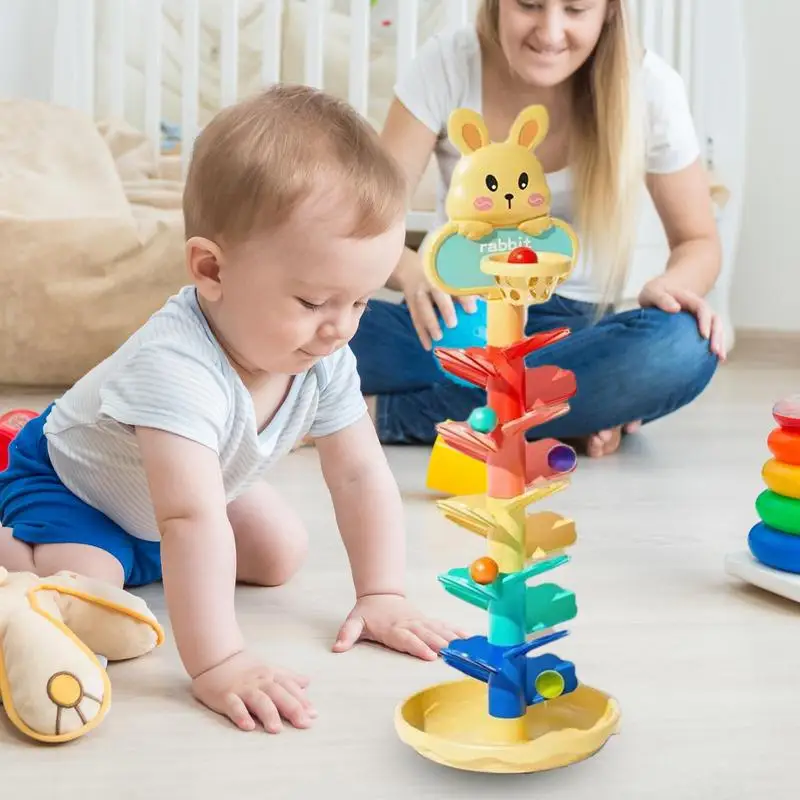 

Ball Drop Toy For Kids Activity Ball Drop Toys Learning Stacking Toy Multi-Layer Preschool Toys Rainbow Educational Games For