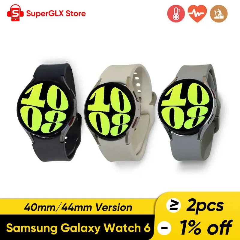 

Original Samsung Galaxy Watch 6 40mm/44mm Smartwatch Fitness Tracker Heart Monitor Biggest Screen Smart Watch For Galaxy S23