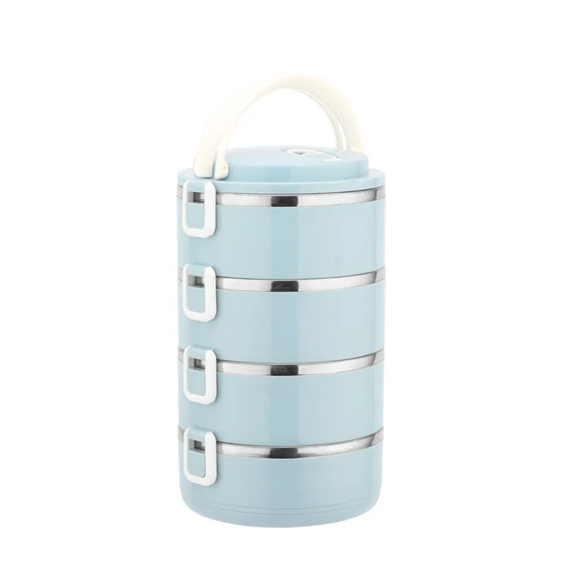 Edelstahl-Lunchbox, tragbar, für Salat, Obst, Lebensmittel, Behälter, Schichtung, Thermo-Lunchbox für Schule, Büro, Camping