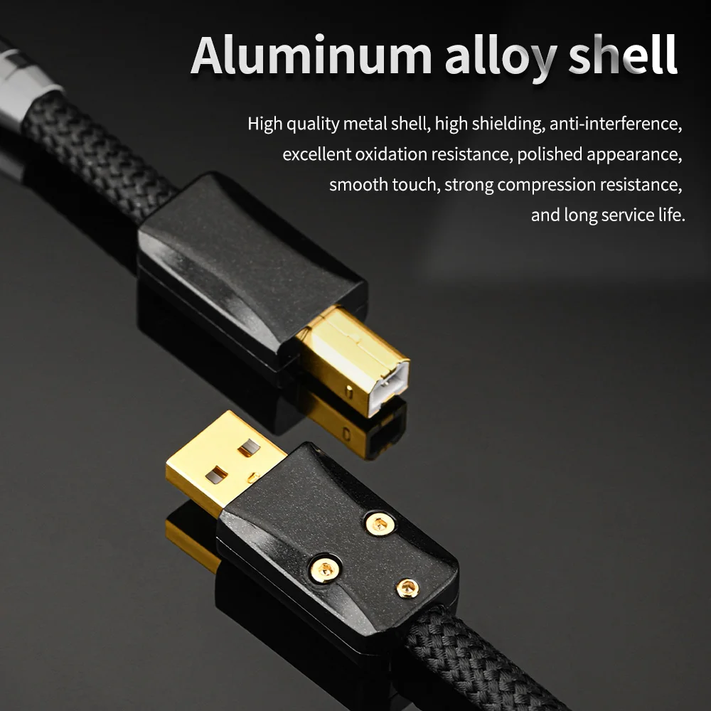 Xangskin hifi USB otg cable USB a a b tipo c cable 5N OCC lighting to USB B audio cable decoder DAC sound card A-B schermatura