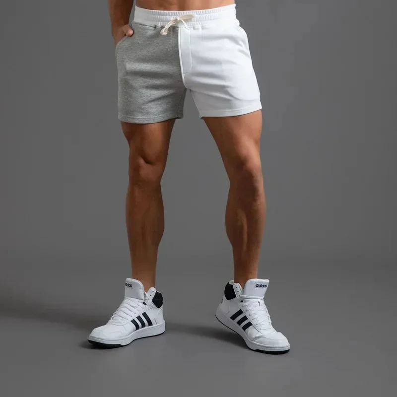 Jogger Patchwork Shorts Men Sweat Athletic Summer Workout Gym Bottoms Breath Soft Comfort Training Short Homme 2024