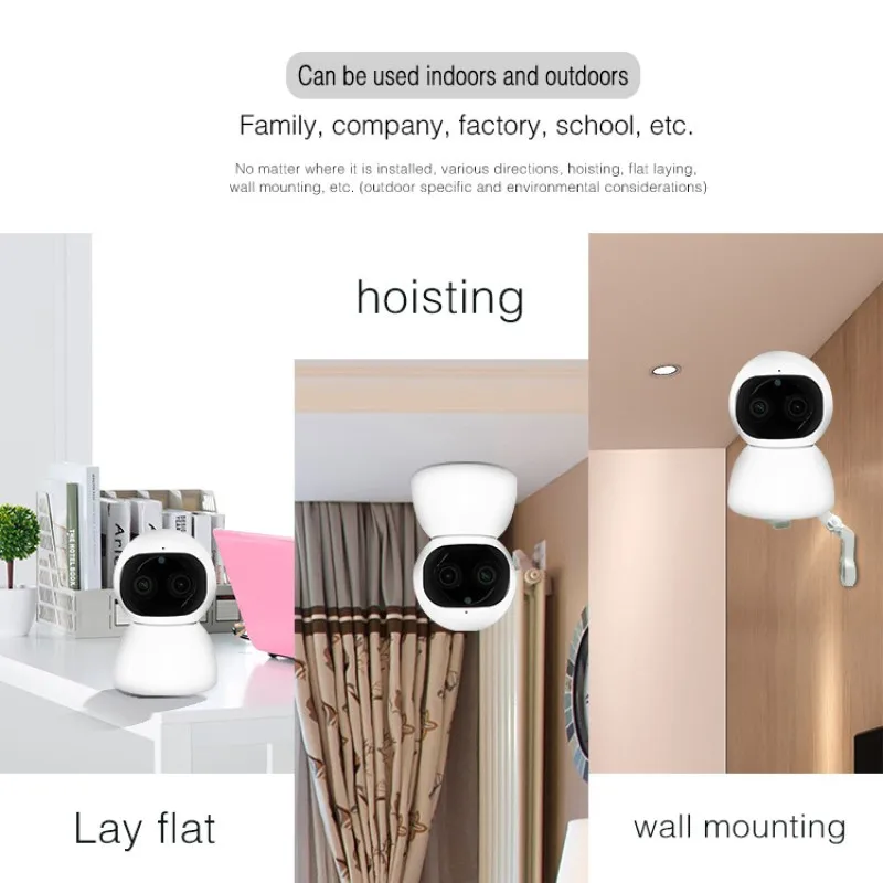 YT48 Home Wireless Smart Camera HD Remote Call Surveillance Camera Binocular Lens Ai Intelligent Zoom