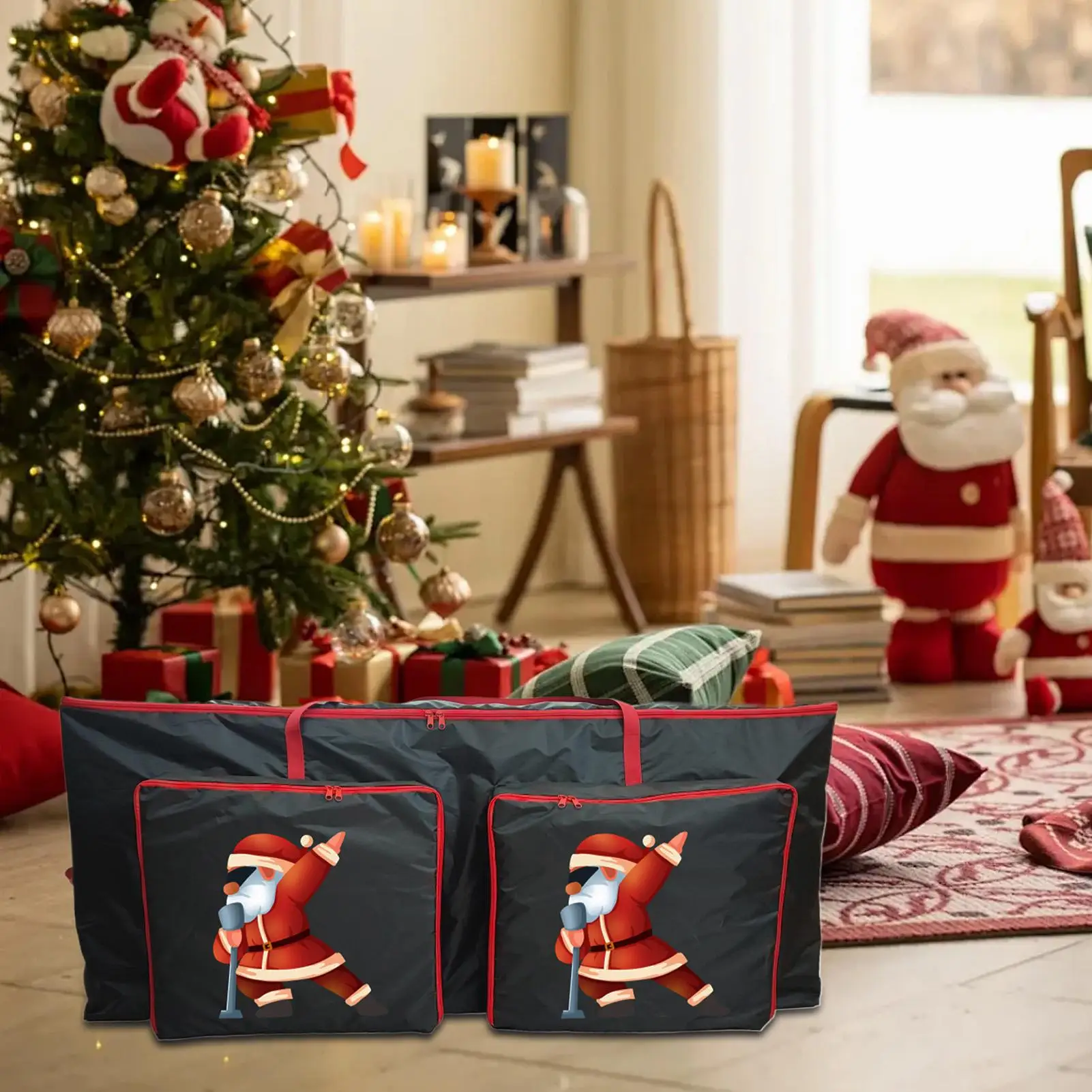 

2025 Christmas Tree Storage Bag Waterproof Christmas Wreath Container Dustproof Bag For Holiday Ornaments Lighting Strings