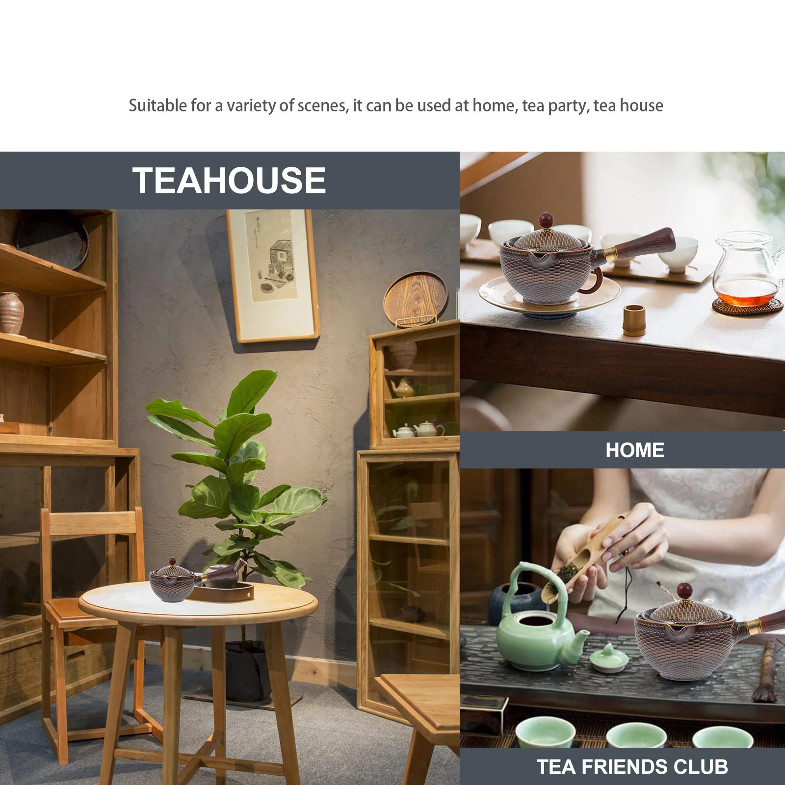 

1Pcs Long Service Life Ceramic Teapot Good Filtering Effect Kung Fu Scented Fruit Tea Maker Brown Filter Teapot