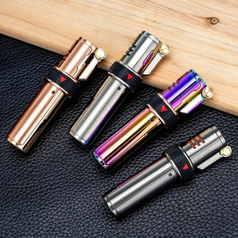 JOBON-Personalized Windproof Gas Lighter, Triple Torch, Refill Jet Flame, Metal Spray Gun, Kitchen Pipe, Cigar Lighter Gadget