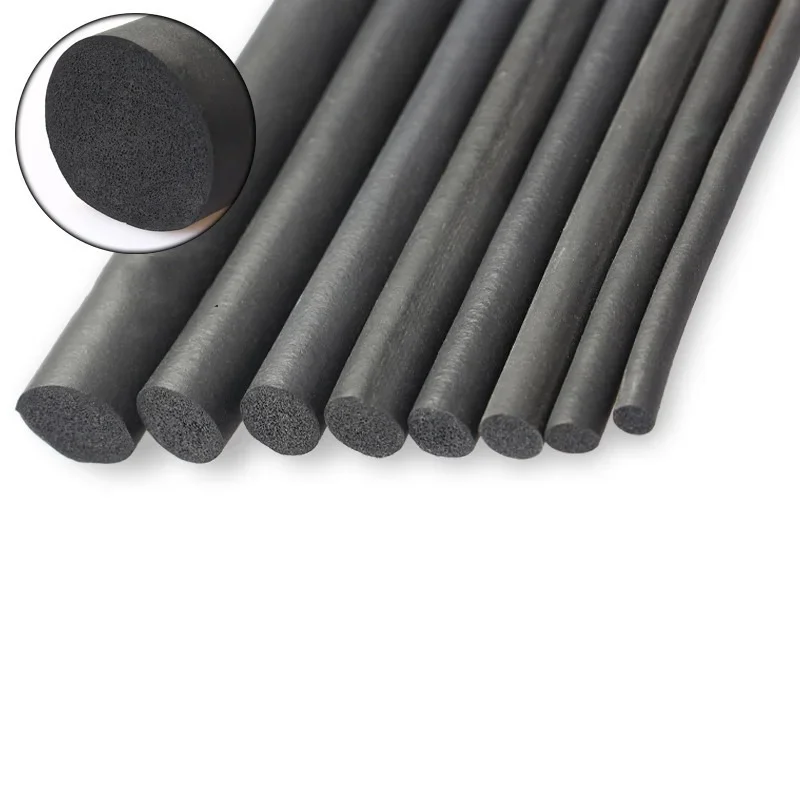 2/5m EPDM Sealling Strip 3/4/5/6/7/8/9/10/12/14/16/18/20mm Sound Proofing Dustproof Foamed Rubber O Type Round  Seal Strips