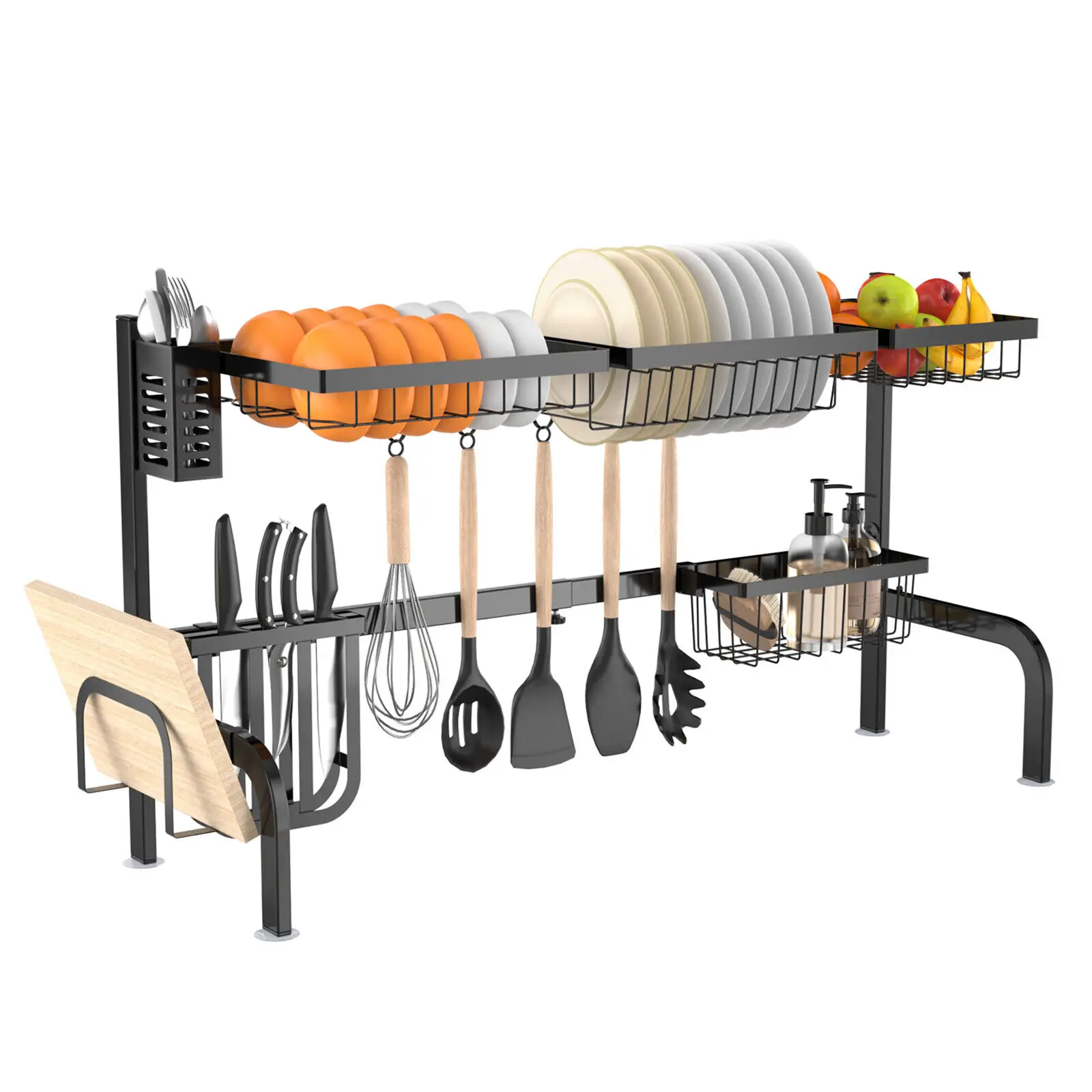 Costway Over Sink Dish Drying Rack 2 Tier Adjustable (21