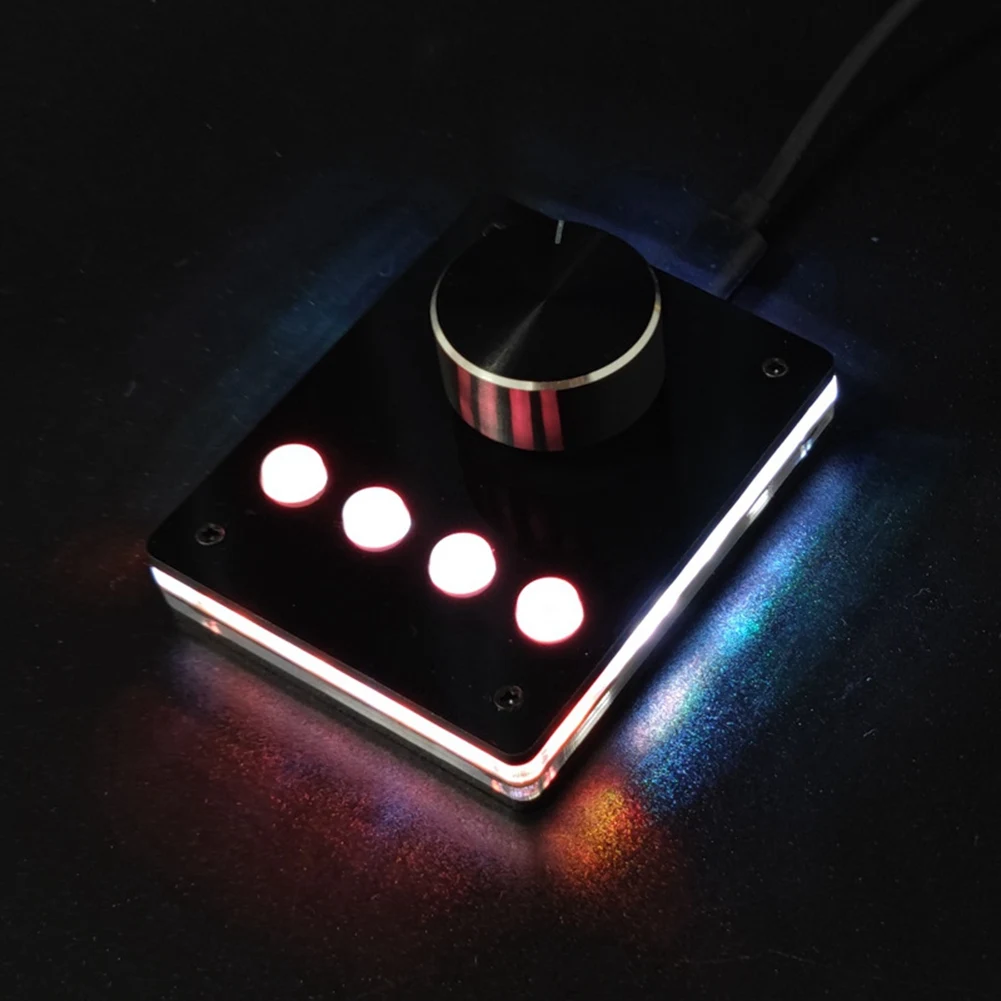 Multimedia Programmable Keyboard USB Knob Custom Keyboard Mini Macro Keyboard Volume Controller (Small White Button)