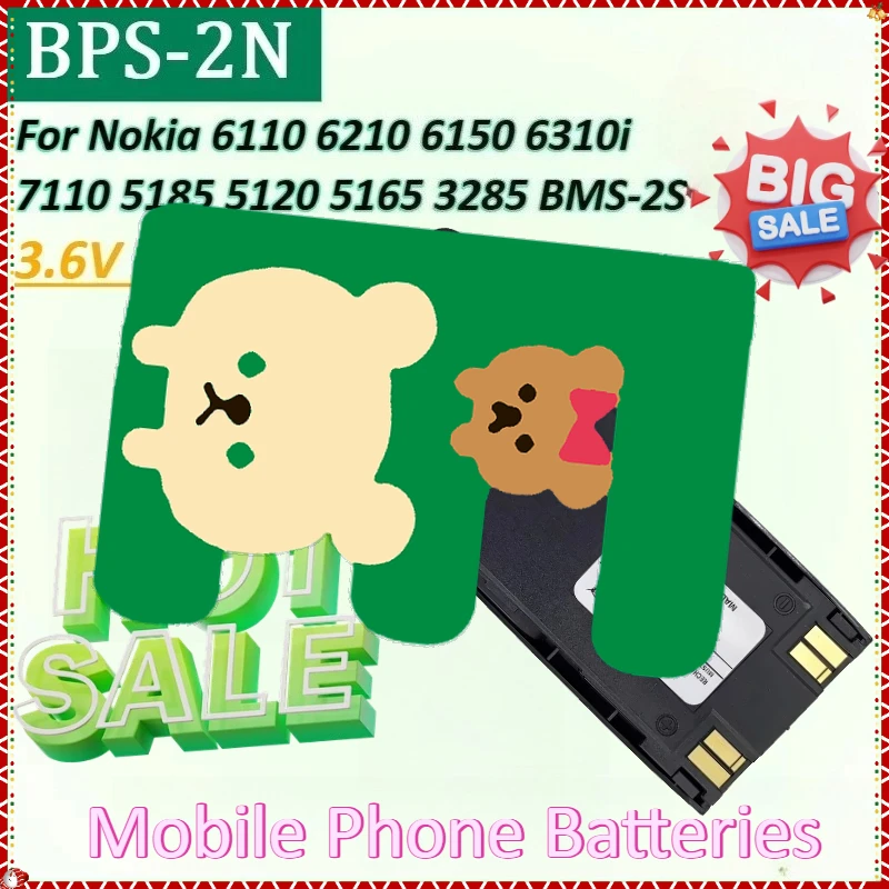 

Mobile Phone Battery BPS-2N 3.6V 1000mAh for Nokia 6150 6110 6210 5185 6310i BMS-2S 7110 5120 3285 5165 BLS-2N Batteries