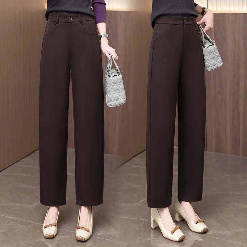 

Весенне-осенние узкие широкие брюки Scimitar для женщин, модные новые утягивающие драпированные повседневные шаровары с высокой талией