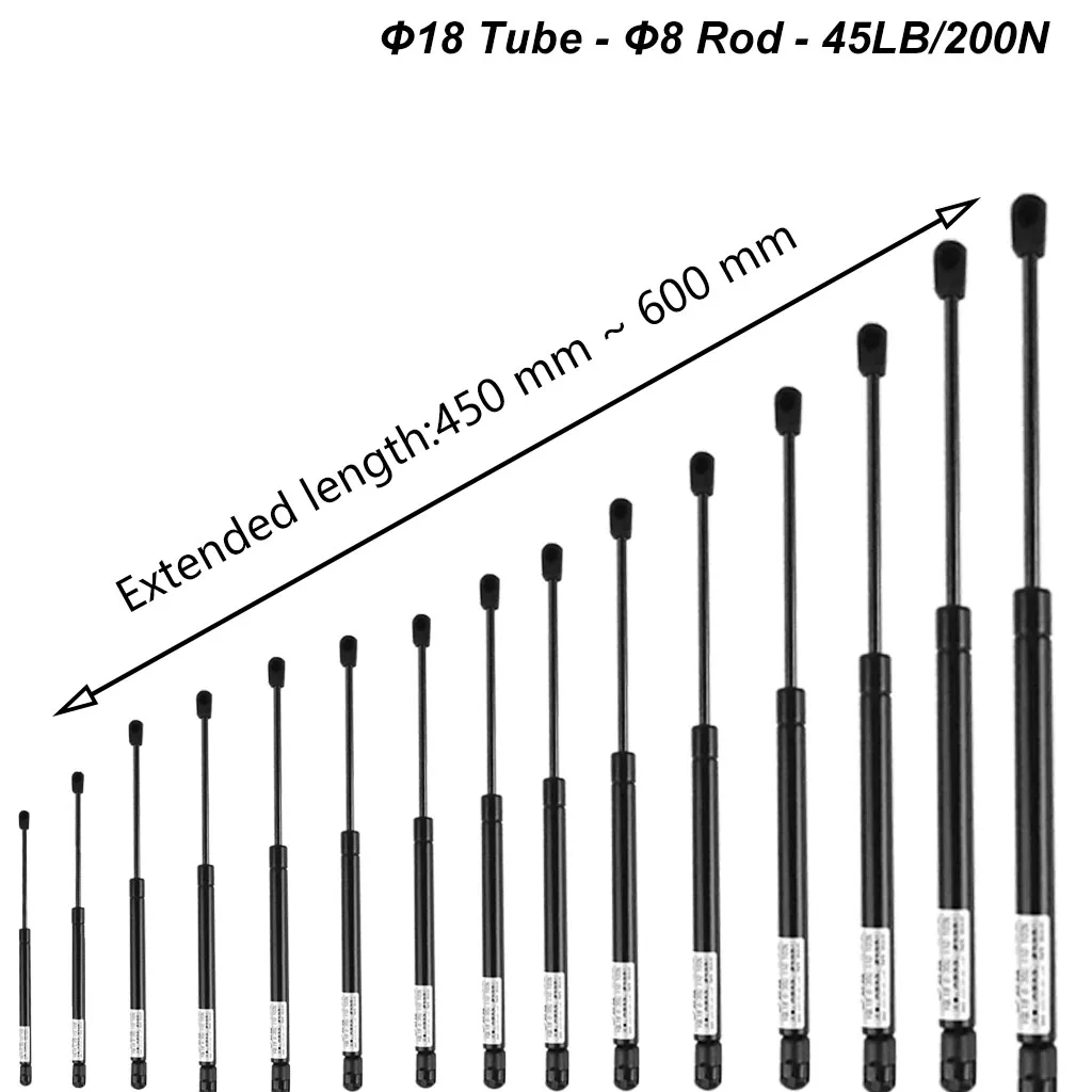 

2PCS 200N/45LB 450-600mm Universal Gas Strut Lift Support Camper Door Support RV Bed Storage Boat Hatch Camper Shell Toolbox Lid