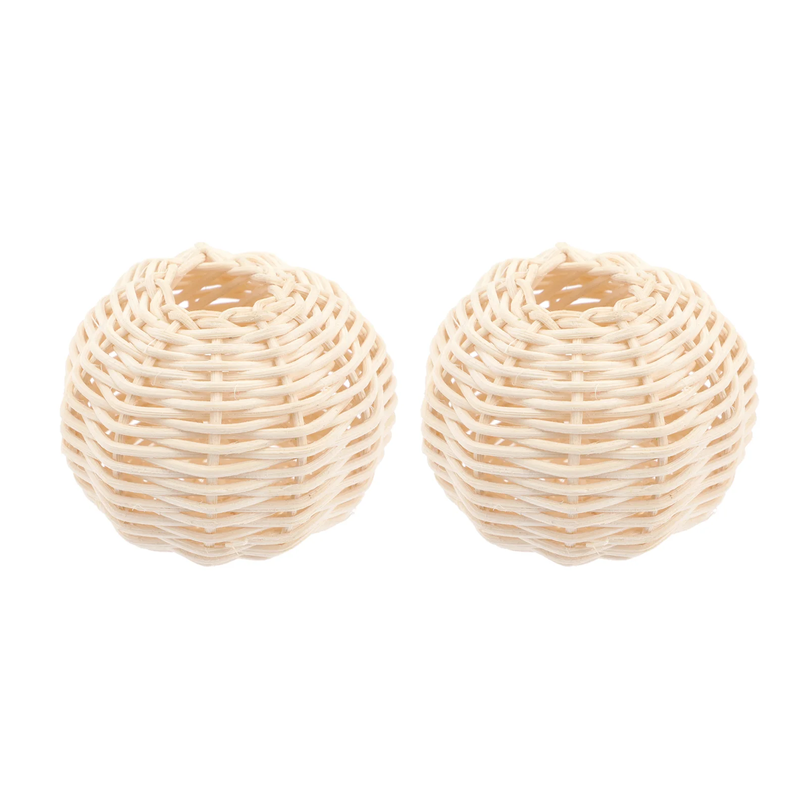 2 Pcs Lanterns Rattan Lampshade Japandi Home Decor Woven Garniture Wall Wicker White Model