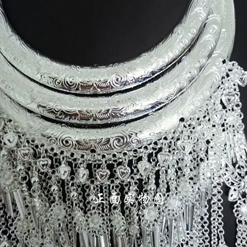 Yunnan Miao Silver Large Necklace Chinese Style Necklace Performance Accessories Silver Alloy Necklace Local Hanging Props