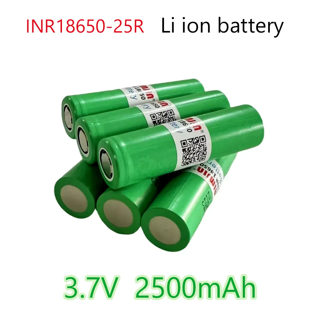 3.6V 2500mAh  10PCS 18650 Battery For Samsung INR 18650 25R Lithium Lon Battery Replacement External Battery