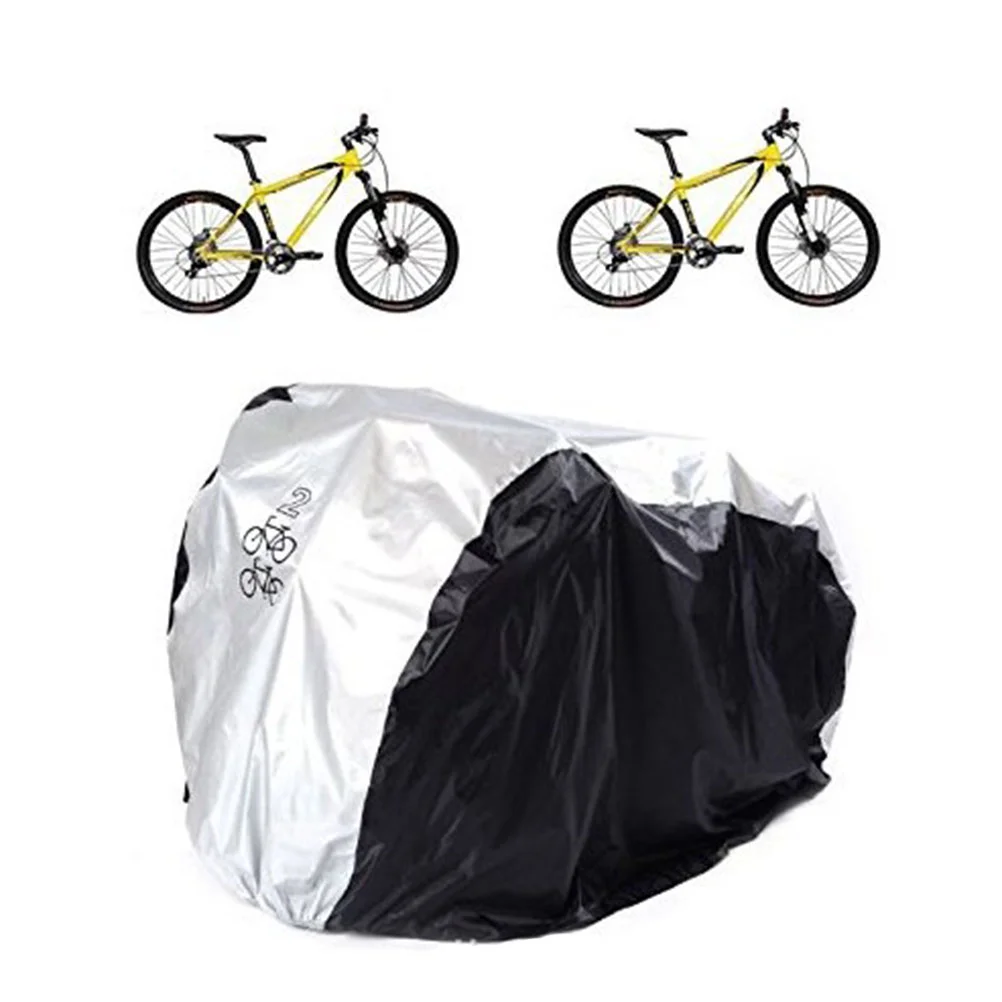 

Waterproof Bike Cover Double 2 Cycle Scooter Rain and Resistant UV Protection for Bikes(Silver and Black, , )