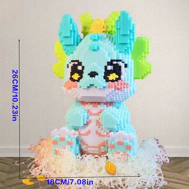 3512 قطعة من مكعبات بناء الأطفال التنين الأخضر، مناسبة للبالغين والشباب كهدايا عيد الميلاد وعيد الشكر وهدايا عيد الميلاد